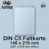 ARTOZ 15 DIN A5 Double-Fold Cards, Pastel Blue, Ribbed, 220 gsm view 2