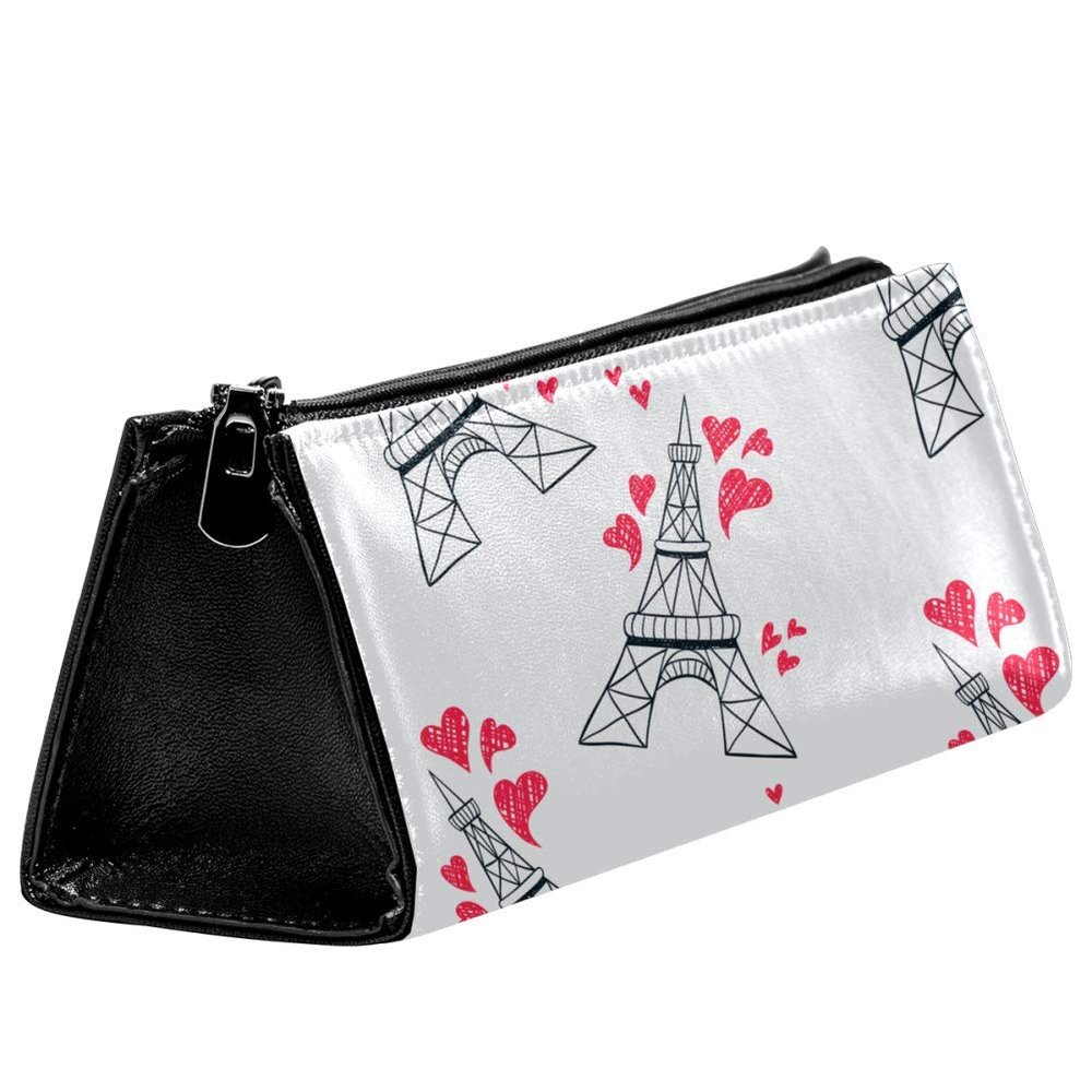 EZIOLY Paris Eiffel Tower Love Pencil Case and Cosmetic Bag