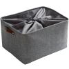 Mangata Foldable Storage Basket with Lid, Gray Canvas, X-Large view 1