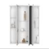 Jokey Lightedge 1L Bathroom Mirror Cabinet with LED Lighting, MDF/Wood, Outlet Included, White, 68 cm view 2
