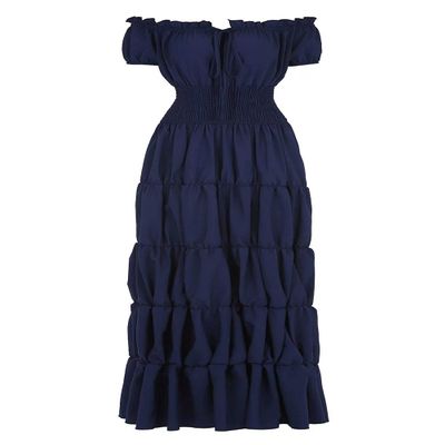 Women's Medieval Renaissance Dress, Floor-Length, Vintage Blue, XL