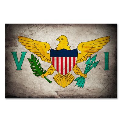 Postereck 0374 Vintage U.S. Virgin Islands Flag Wall Poster or Canvas, 75 x 50 cm