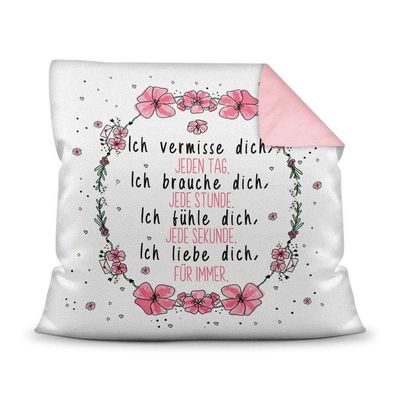 Mug-Print “Love” Pillow with Saying – Gift, Sweetheart