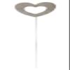 DARO DECOR Gray Heart Flower Pick with Metal Stem, 1 pc view 1