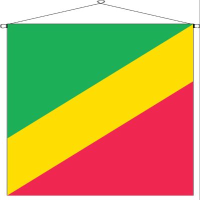 flaggenmeer Congo (Republic) Flag Banner, 160 g/m, approx. 300 x 120 cm, with banner hardware