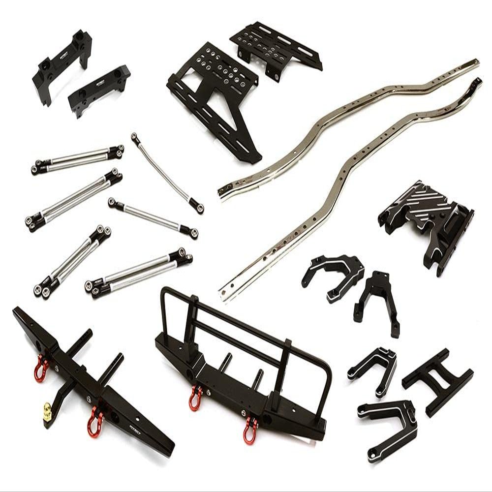 RC Model Steel Ladder Frame Chassis Kit with Hop-Up Parts Combo for Axial 1/10 SCX10 II