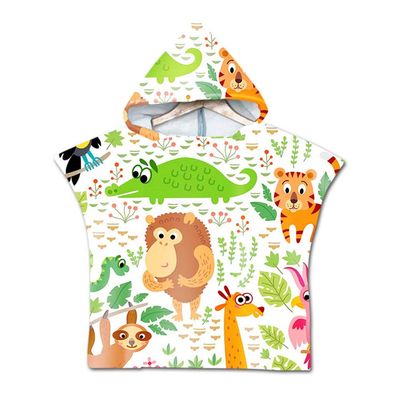 Odot Kids' Hooded Beach Poncho Towel, Grass, 60 x 80 cm