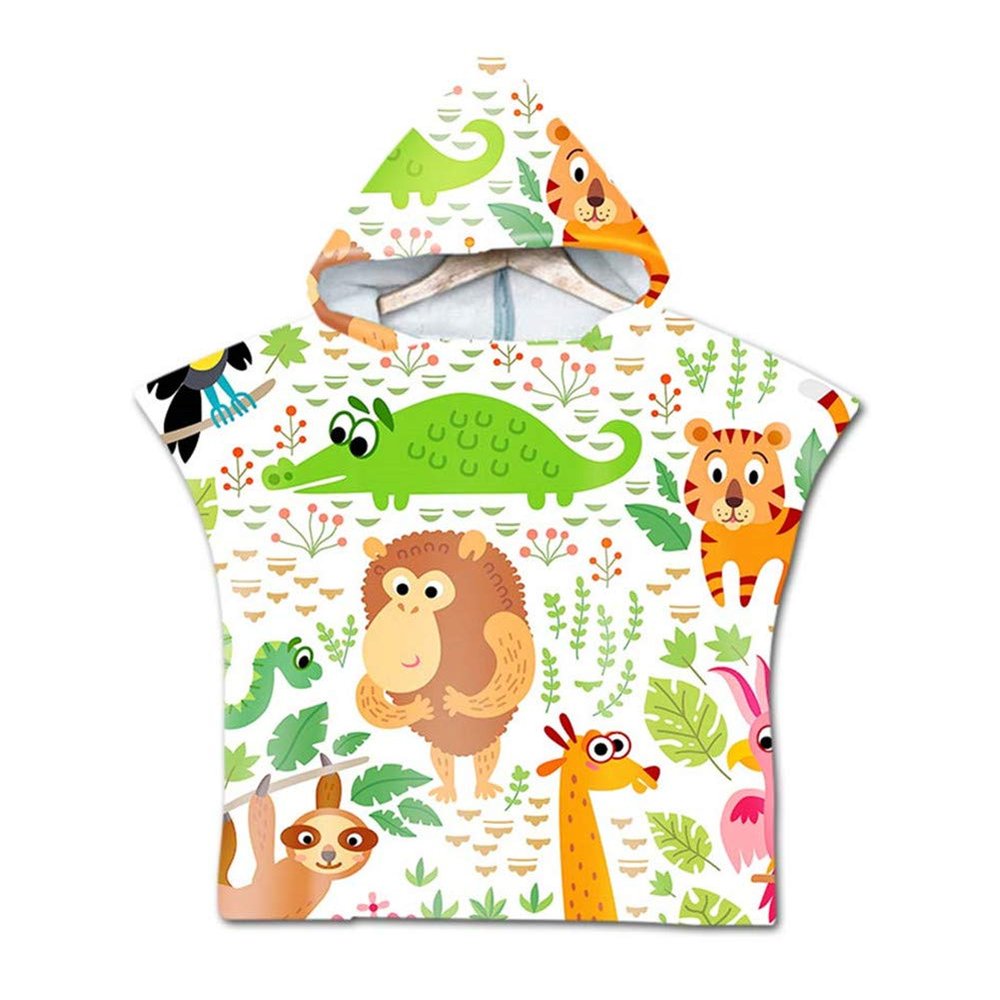 Odot Kids' Hooded Beach Poncho Towel, Grass, 60 x 80 cm