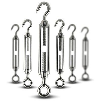PROTECH 5-Piece M10 Stainless Steel A4 V4A Wire Rope Turnbuckle Set
