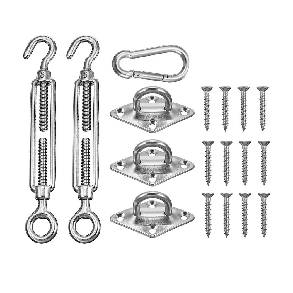 RanDal 18-Piece Sun Shade Sail Hardware Kit for Triangle or Square Sails