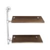 RanDal 2-Tier Industrial Pipe Wall Shelf Bracket, Vintage Storage Display Rack - Silver view 3
