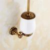Modern Toilet Brush with Straight Brass Handle and Ceramic Holder view 3