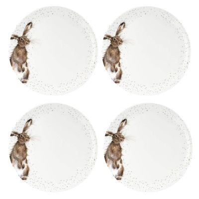 Portmeirion Home & Gifts WNOU4077-XB Dinner Plate Set, Ceramic, White, 4-Piece