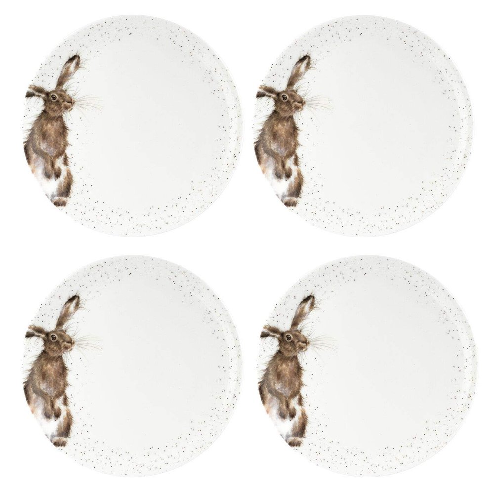 Portmeirion Home & Gifts WNOU4077-XB Dinner Plate Set, Ceramic, White, 4-Piece