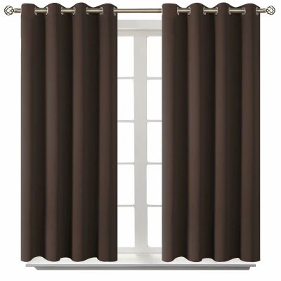 BGment Brown Blackout Curtains for Bedroom, 137 cm Long, 2 Panels
