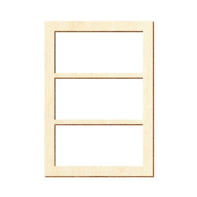 Square Wooden Window for Crafts and Model Making, Size: 30 x 21 mm, Model 10