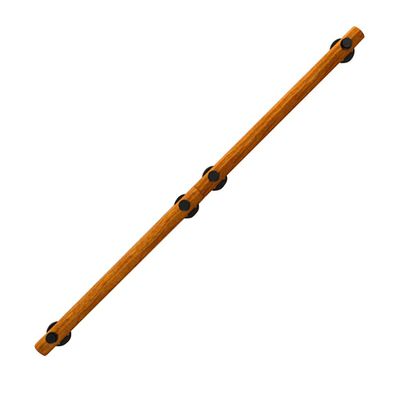 LHNLY Round Wooden Handrail with Wrought-Iron Brackets