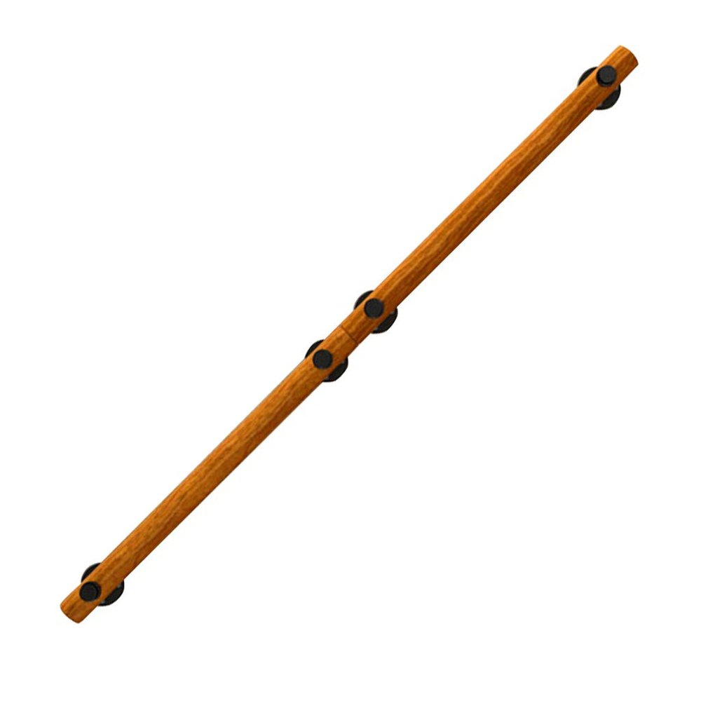 LHNLY Round Wooden Handrail with Wrought-Iron Brackets