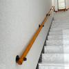 LHNLY Round Wooden Handrail with Wrought-Iron Brackets view 2