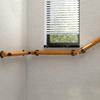 LHNLY Round Wooden Handrail with Wrought-Iron Brackets view 3