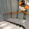 LHNLY Round Wooden Handrail with Wrought-Iron Brackets view 4