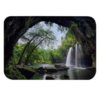 A.Monamour Thailand National Parks Green Forest Bath Mat, 40 x 60 cm
