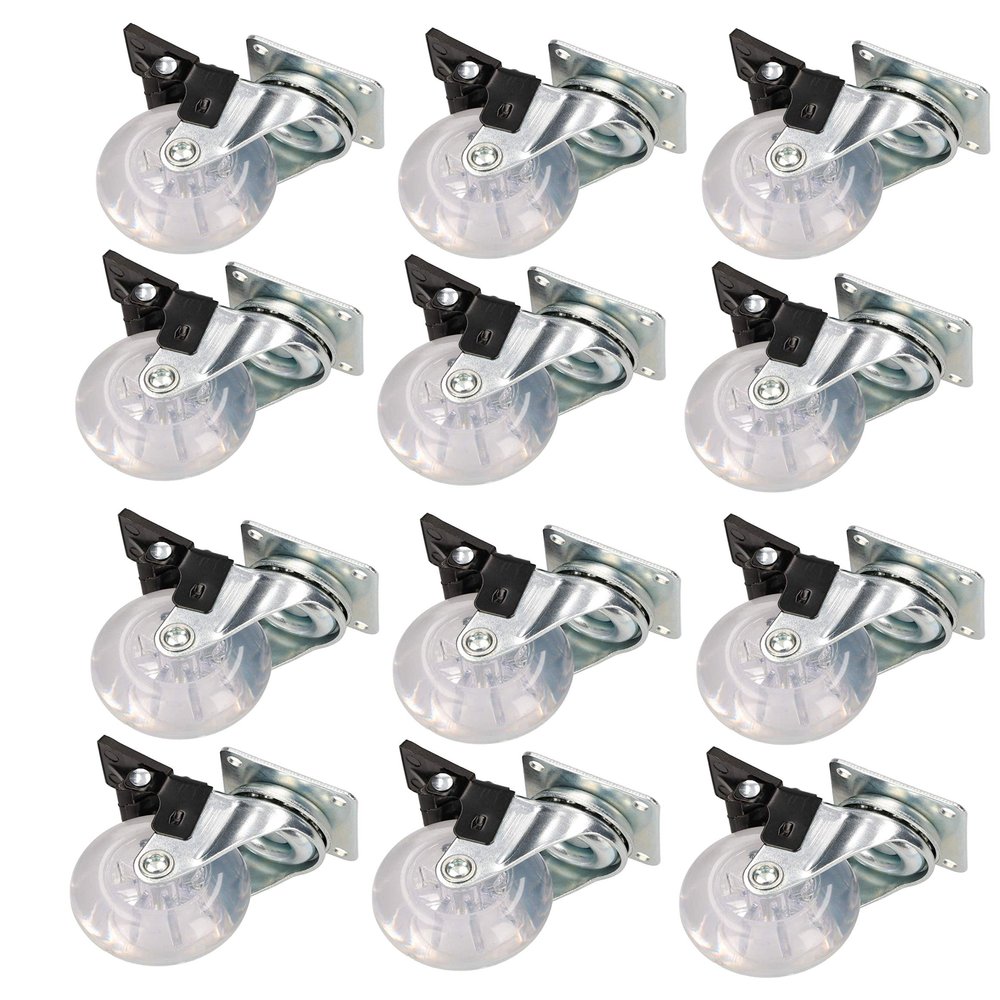 KOTARBAU 12-Piece Set of 50 mm Furniture Casters with Brakes