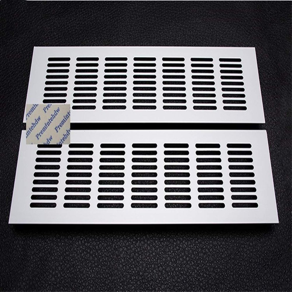 Pangyoo PYouo Small Air Vent, 2-Pack, 80 mm, Rectangular Aluminum, Gold/Black/Ivory