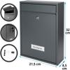 Verda Personalized Anthracite Wall-Mounted Mailbox with Nameplate and Large Mail Slot, 32 x 21.5 x 8.5 cm, 2 Keys, RAL 7016, SN3664-1 view 2