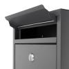 Verda Personalized Anthracite Wall-Mounted Mailbox with Nameplate and Large Mail Slot, 32 x 21.5 x 8.5 cm, 2 Keys, RAL 7016, SN3664-1 view 4