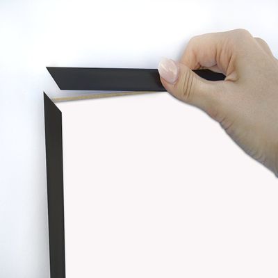 Schnapmatik Deluxe Picture Frame 26 x 46 cm, Glossy Black, White Backing, Anti-Glare Acrylic Glass
