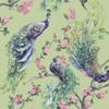 Holden Decor Menali 35921 Vinyl Wallpaper, Glitter Peacock Feathers and Floral Pattern, Green view 1