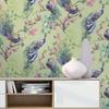 Holden Decor Menali 35921 Vinyl Wallpaper, Glitter Peacock Feathers and Floral Pattern, Green view 4