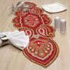 Lightnpro Beaded Christmas Table Runner, 33 x 91.4 cm, Chestnut and Gold Paisley Pattern view 3