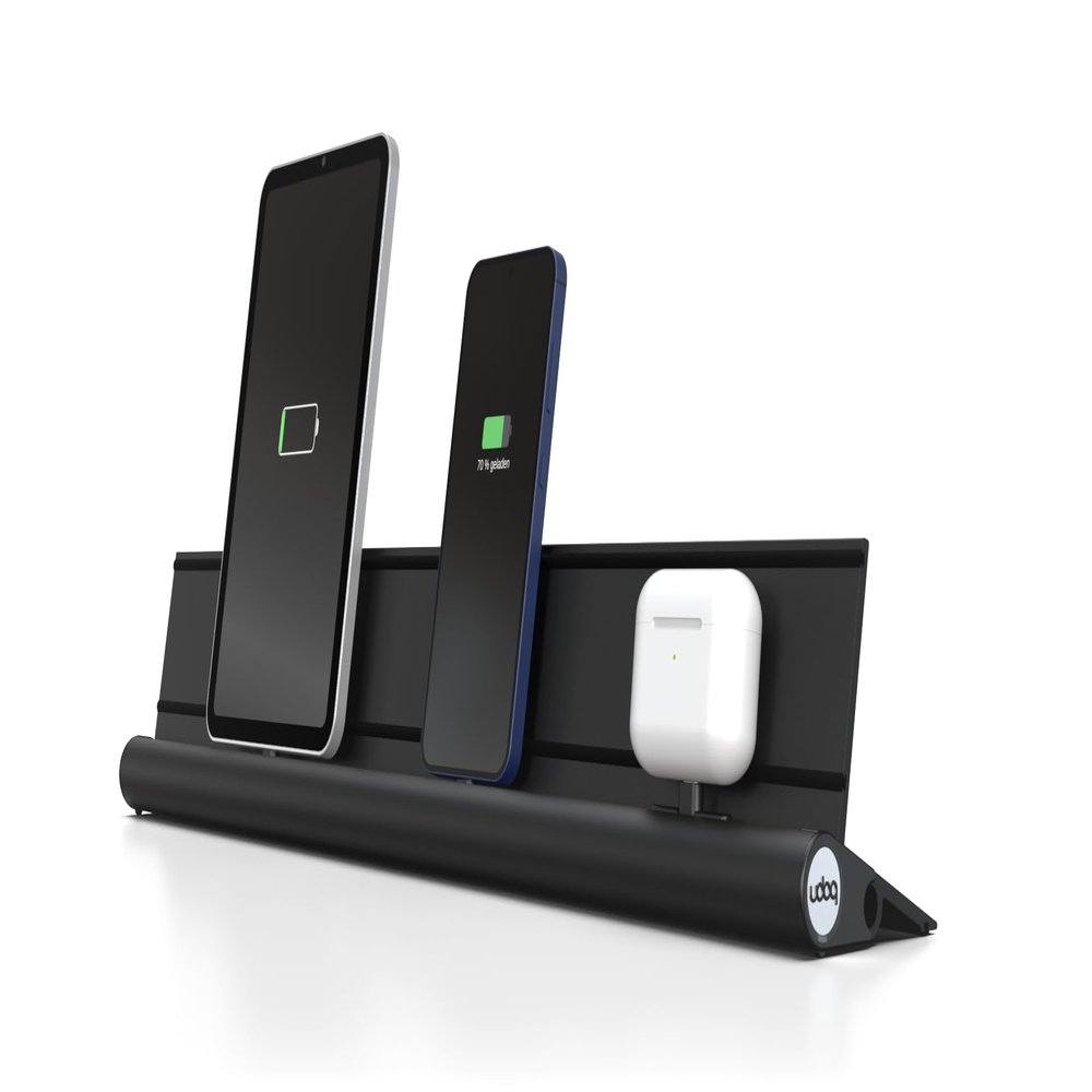 udoq 550 Aluminum USB-C Multi-Charging Station with Power Charger, Black