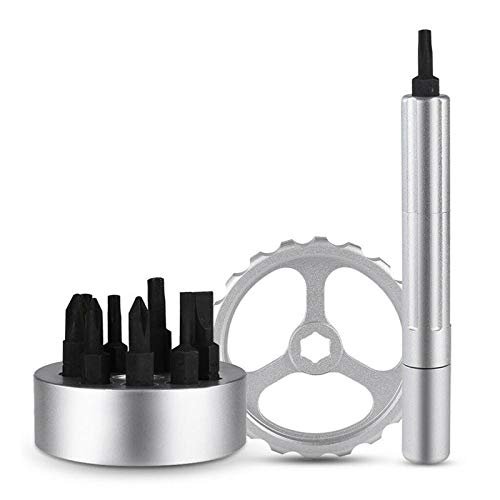 ECOSWAY Precision Screwdriver Set, Multifunctional Spinner Drive Repair Tool, Silver