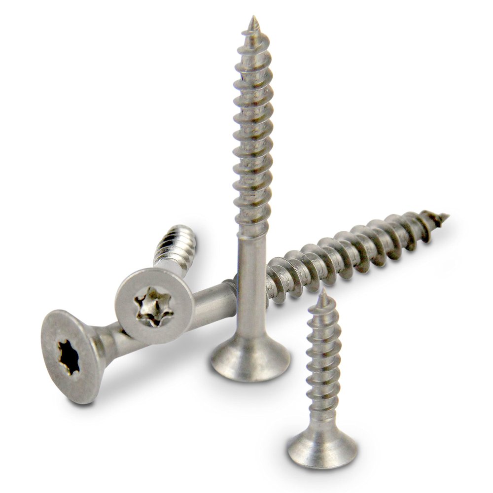 PROTECH 100-Piece 4.5 x 70 mm A2 Stainless Steel Wood Screws, Partial Thread, TX20 Countersunk Head