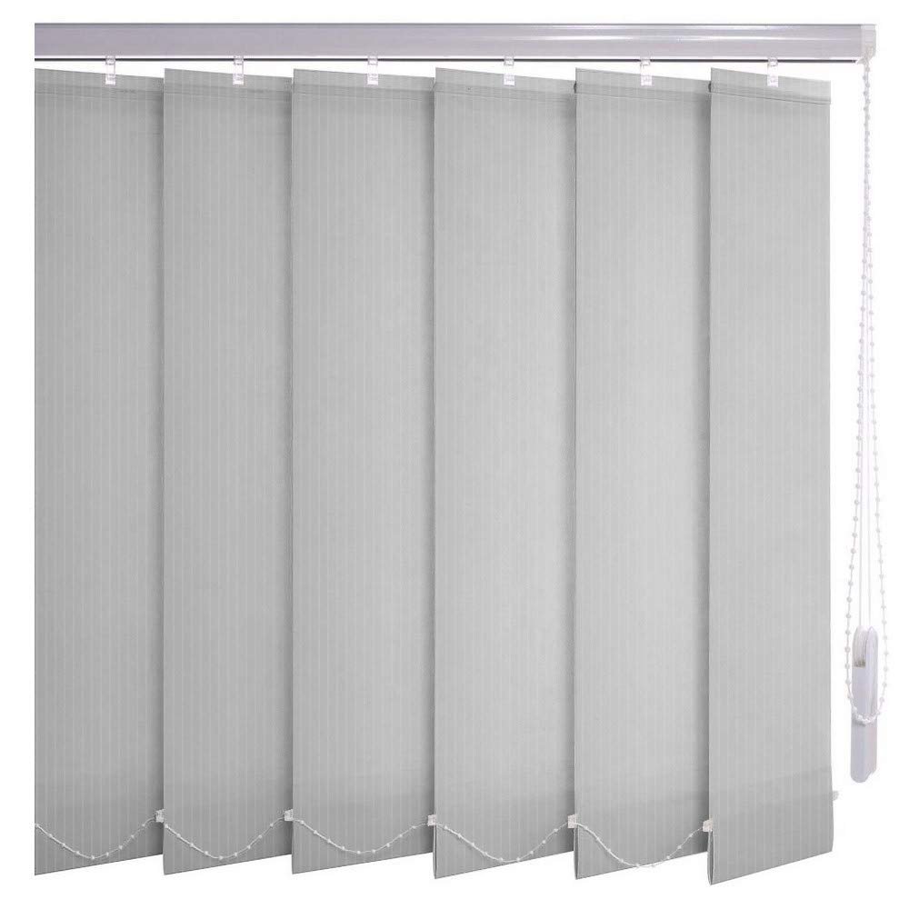 Sonnenschutz-HH Made-to-Measure Gray Linen-Look Vertical Blind with Stripes, 215 x 140 cm, 127 mm Slats