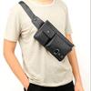 DFVmobile Leather Fanny Pack/Crossbody Bag for E-Readers and Tablets, Black view 2