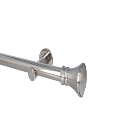 Sento 25 mm Metal Curtain Rod Set, Stainless Steel Look, 120 cm, Pryma