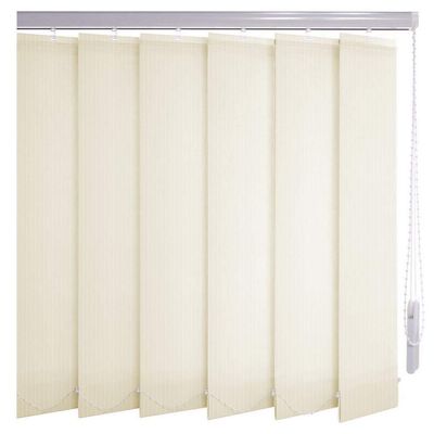 Sonnenschutz-HH Made-to-Measure Vertical Blind, Cream Linen Look with Stripes, Light-Transmitting, 165 x 135 cm, 127 mm Slats