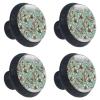 Abenily Round Green Glass Butterfly Cabinet Knobs, 30 mm, 4-Pack view 1