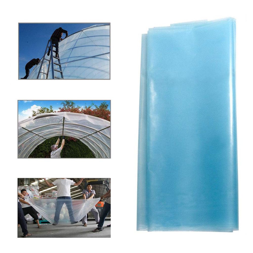 WGE Greenhouse Polyethylene Film, 5 m (16.4 ft) Wide, 2–50 m Long, Transparent Plastic Sheeting, 5 × 3 m