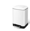 MU Creative Nordic Stainless Steel Covered Pedal Trash Can, White, 6L view 1