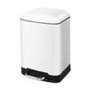 MU Creative Nordic Stainless Steel Covered Pedal Trash Can, White, 6L view 2