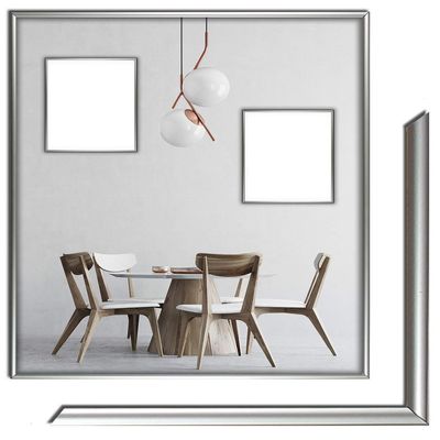 myposterframe Atlas Picture Frame 78 x 90 cm, Plastic, 90 x 78 cm, Silver, with 1 mm Clear Acrylic Glazing