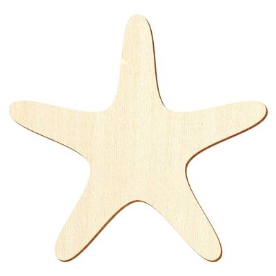Wooden Starfish – Decorative Cutout, 30 cm, Pack of 10