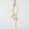 1x Natural Goods Berlin Pipe GARD Swing Hanging Garment Rack, Industrial Vintage, Ceiling-Mounted on 5 m Adjustable Rope, Water Pipe Fittings, DIY, 120 cm, White Rope view 3