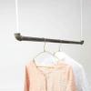 1x Natural Goods Berlin Pipe GARD Swing Hanging Garment Rack, Industrial Vintage, Ceiling-Mounted on 5 m Adjustable Rope, Water Pipe Fittings, DIY, 120 cm, White Rope view 4