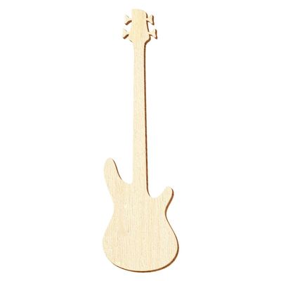 Wooden Bass Guitar Decor Cutouts, 5–50 cm (46 cm), 100-Pack